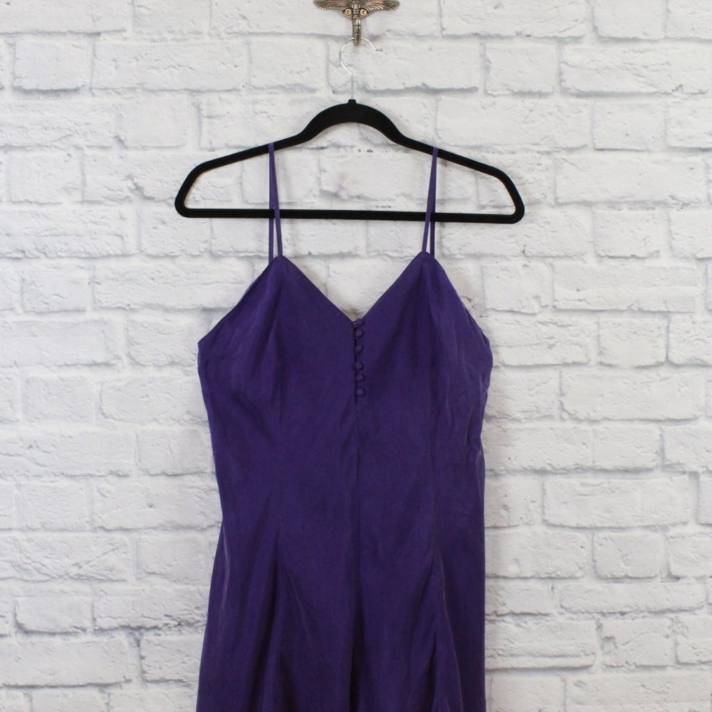JOLYNN Women's 100% Purple Silk Night Dress Size M - Picture 2 of 9